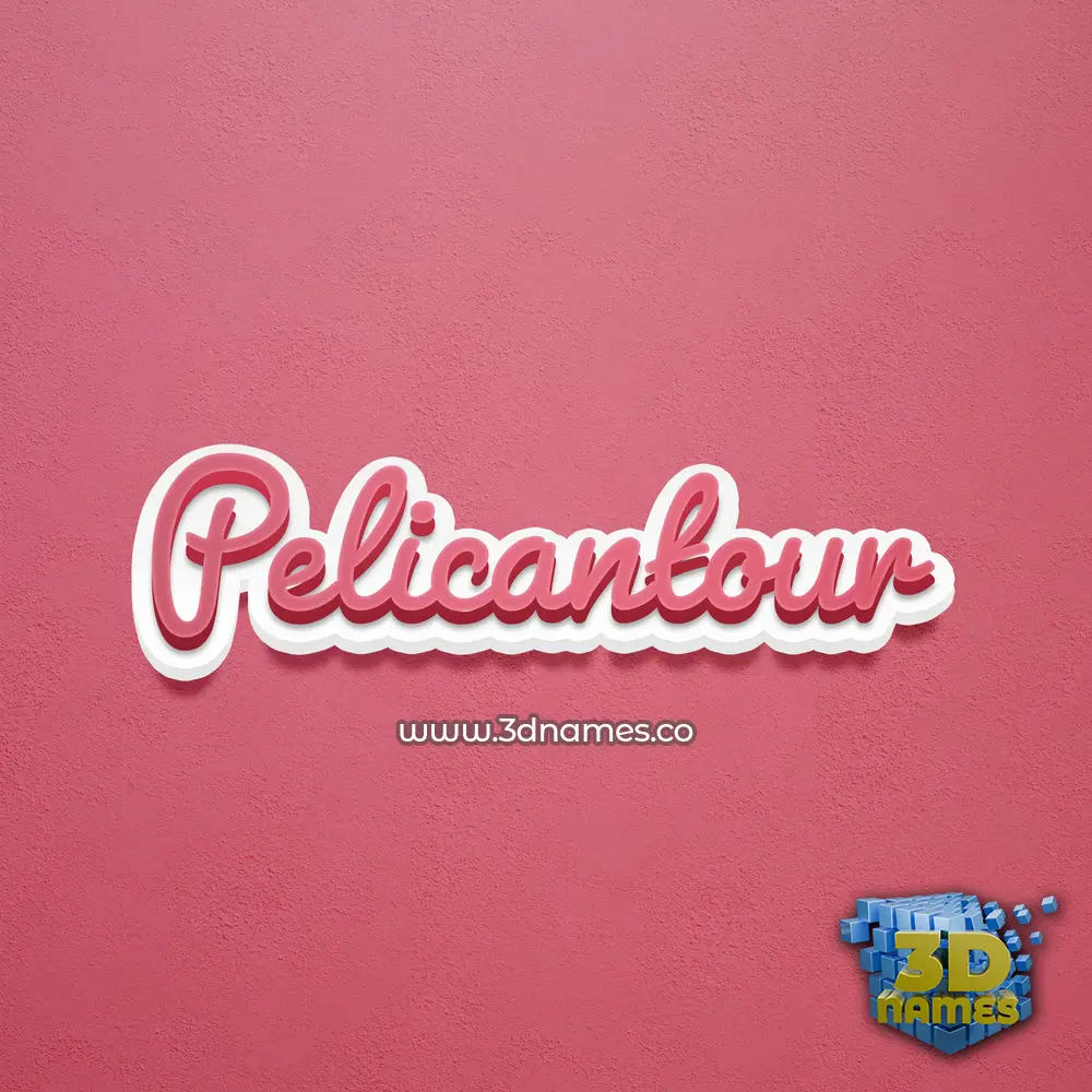 pelicantour in Red Scribble style - 3D name wallpaper