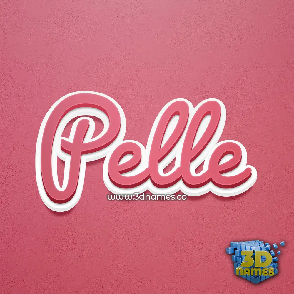 pelle in Red Scribble style - 3D name wallpaper