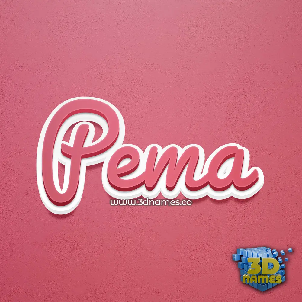 pema in Red Scribble style - 3D name wallpaper