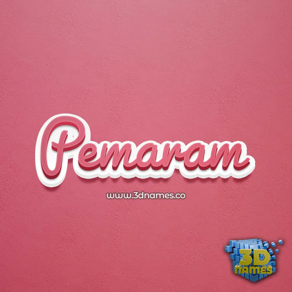 pemaram in Red Scribble style - 3D name wallpaper