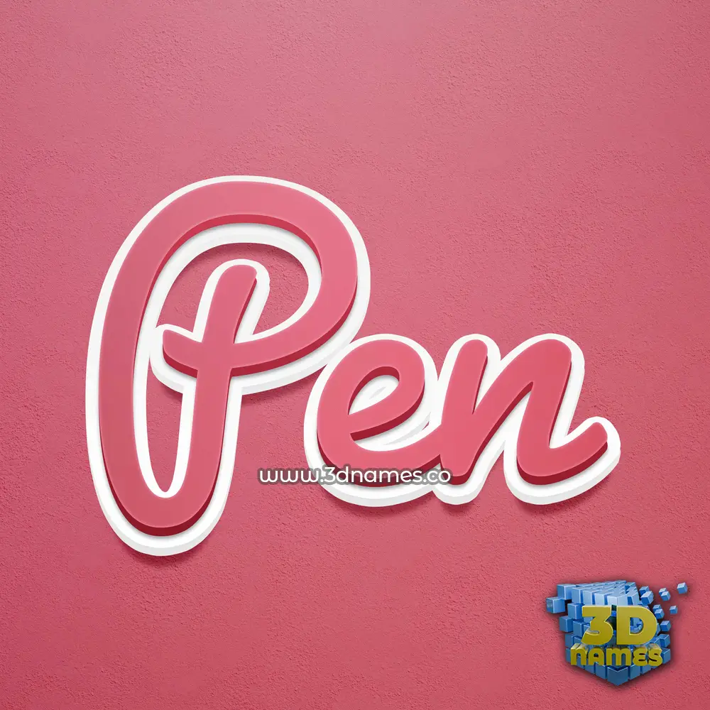 pen in Red Scribble style - 3D name wallpaper