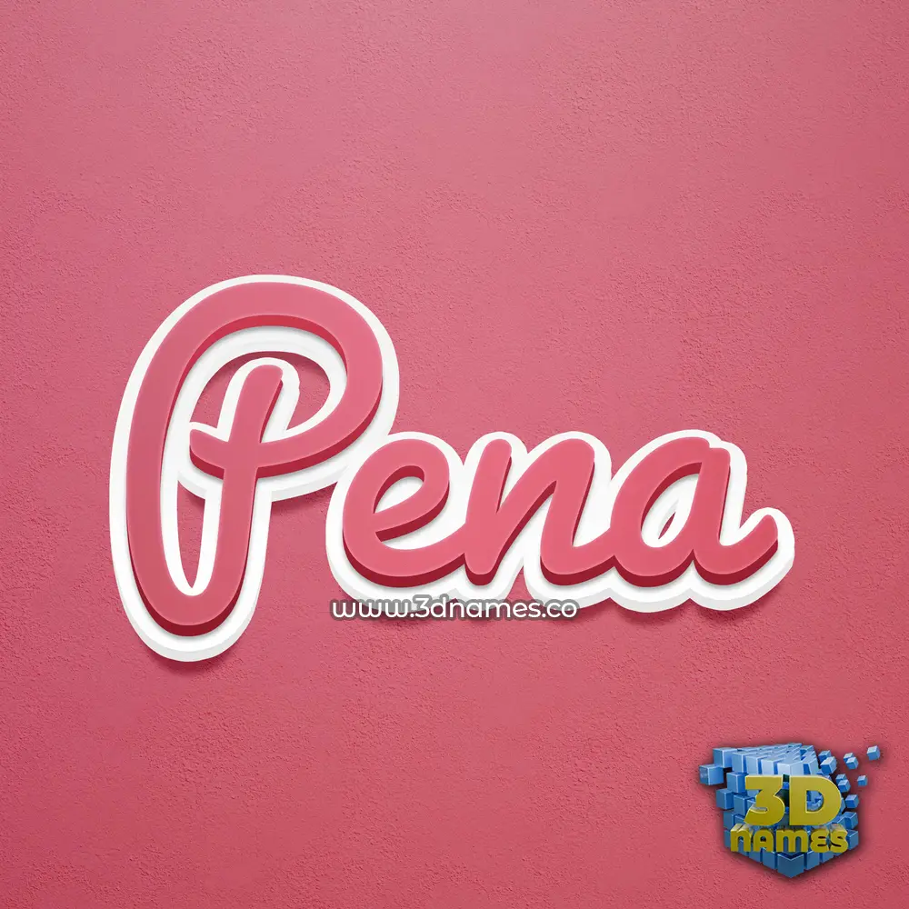 pena in Red Scribble style - 3D name wallpaper