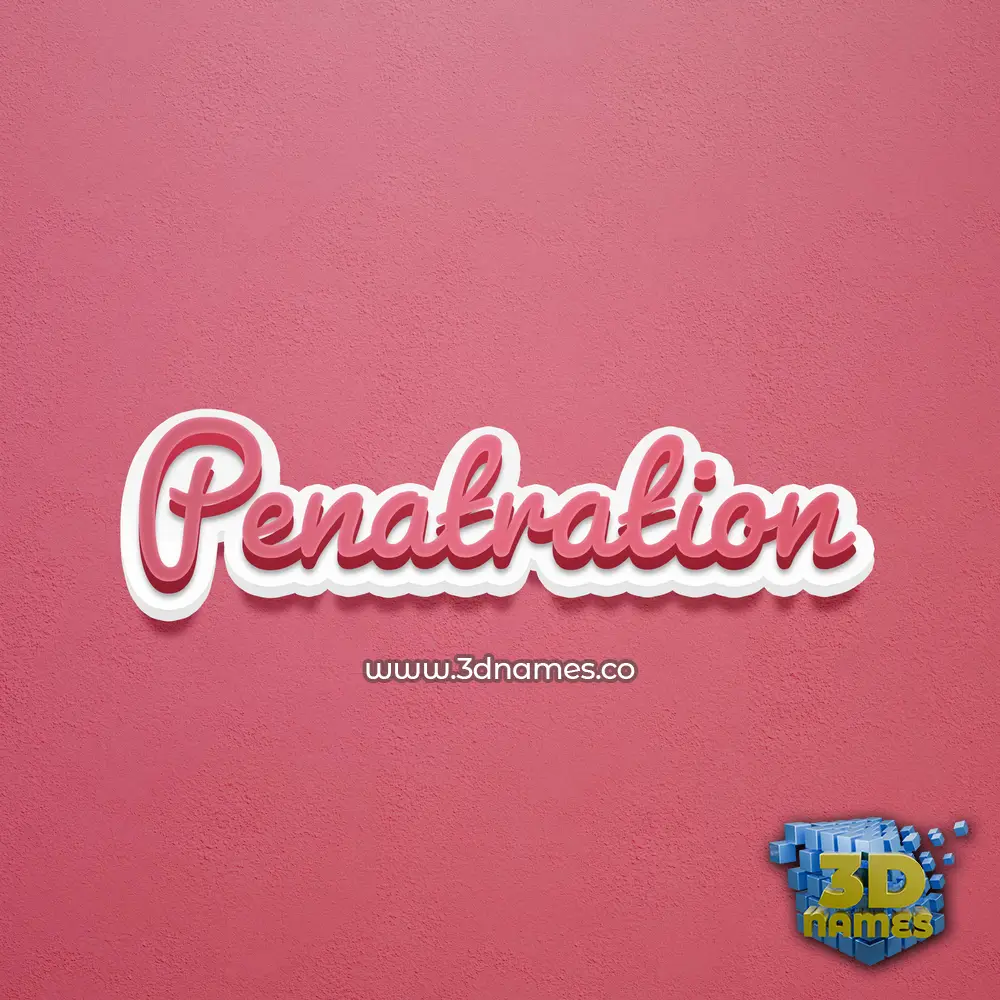 penatration in Red Scribble style - 3D name wallpaper