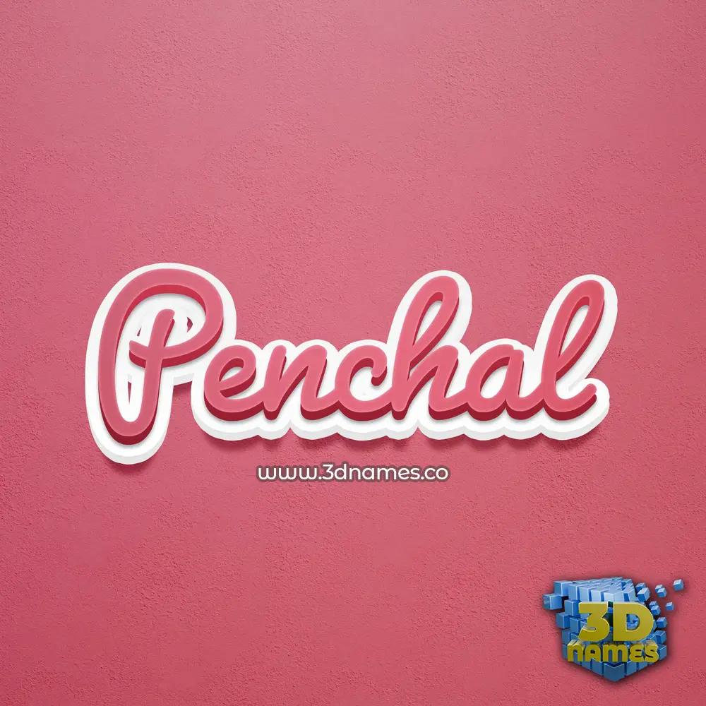 penchal in Red Scribble style - 3D name wallpaper