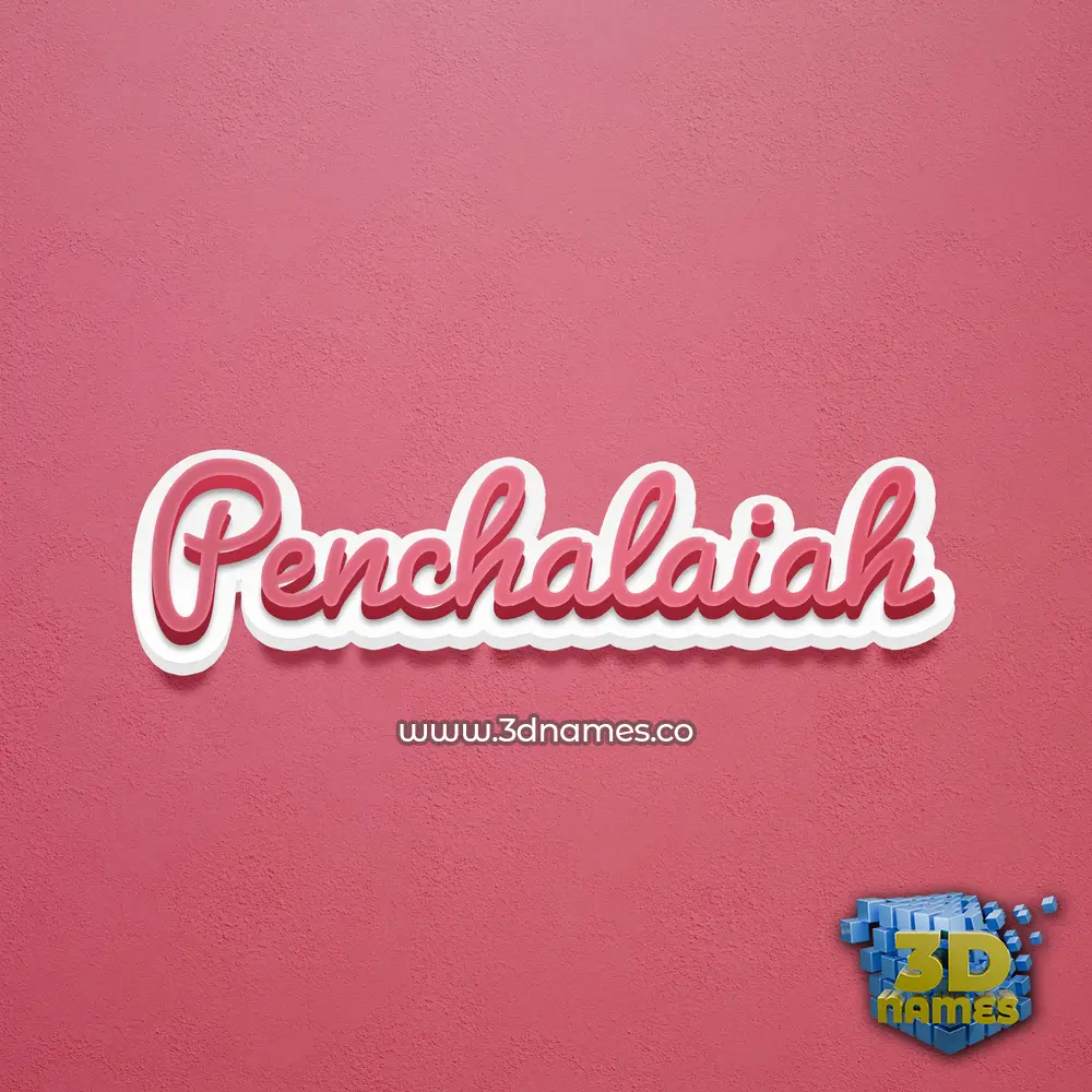 penchalaiah in Red Scribble style - 3D name wallpaper