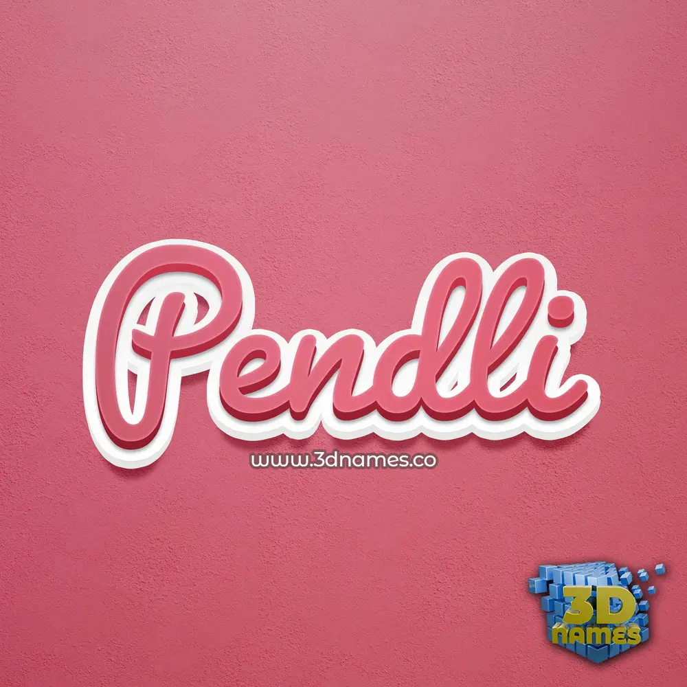 pendli in Red Scribble style - 3D name wallpaper