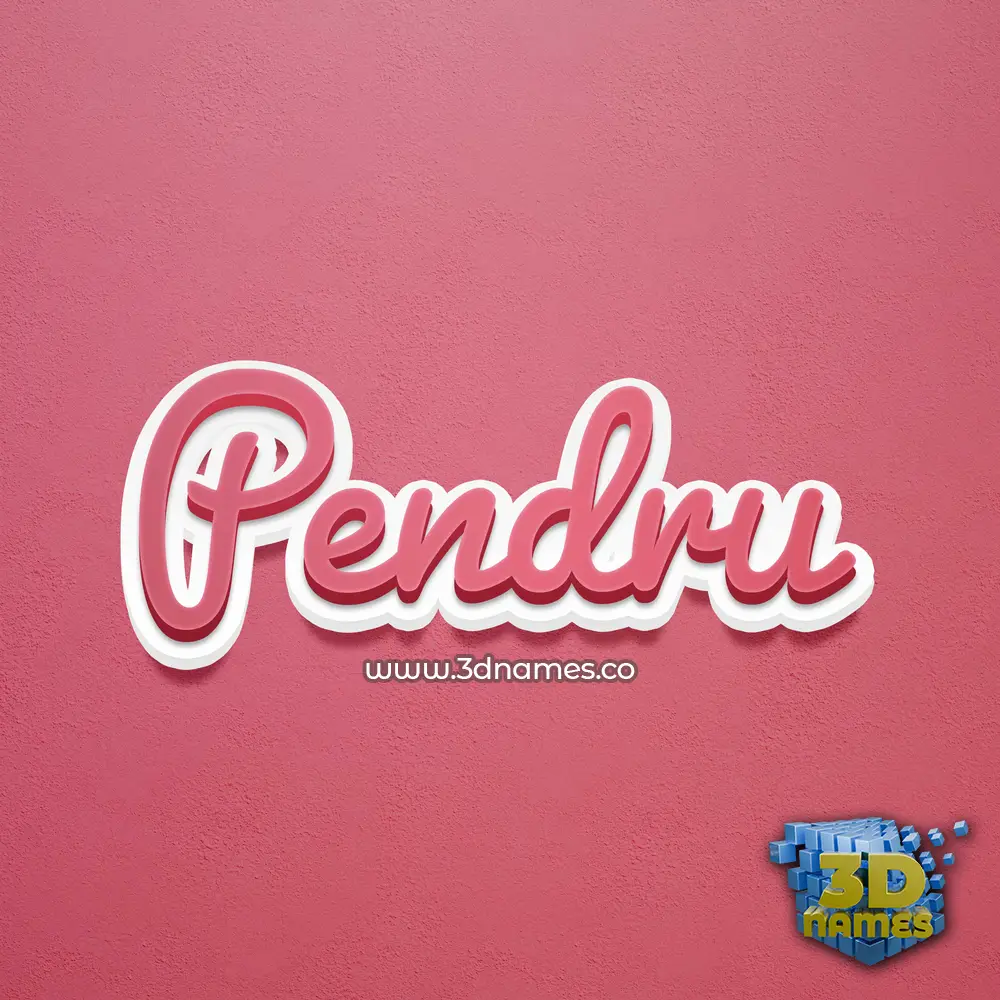 pendru in Red Scribble style - 3D name wallpaper