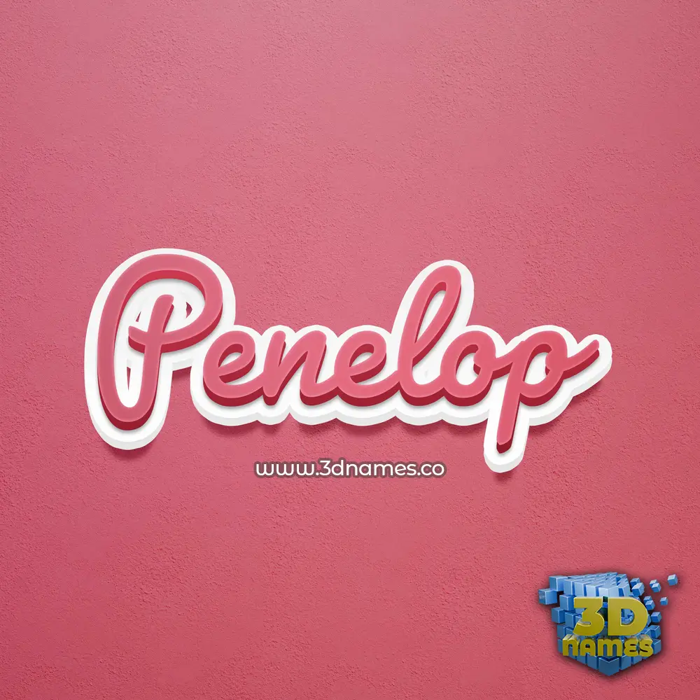 penelop in Red Scribble style - 3D name wallpaper