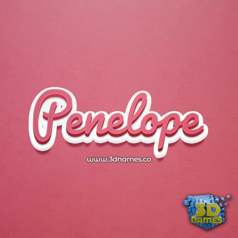 penelope in Red Scribble style - 3D name wallpaper