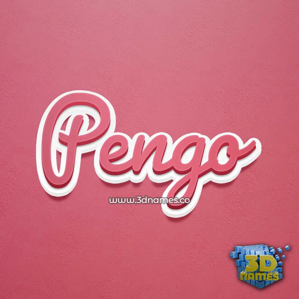 pengo in Red Scribble style - 3D name wallpaper