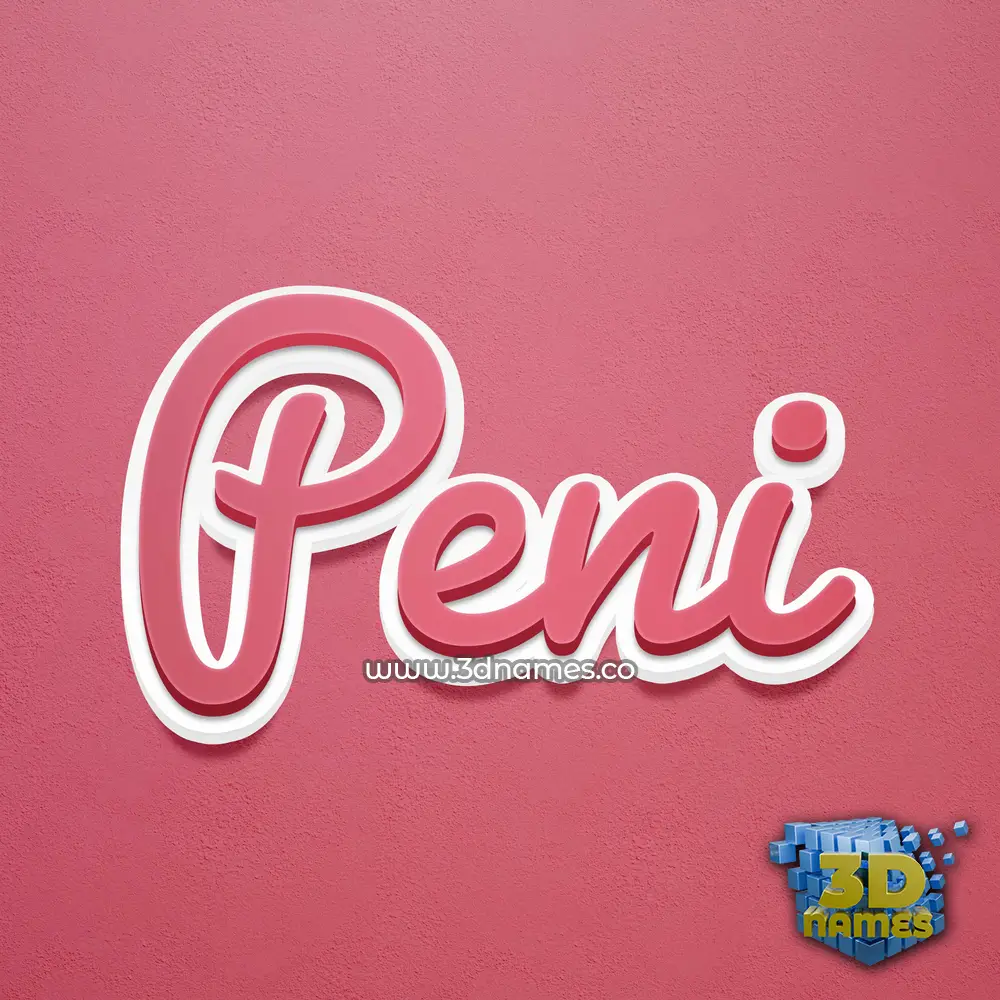 peni in Red Scribble style - 3D name wallpaper