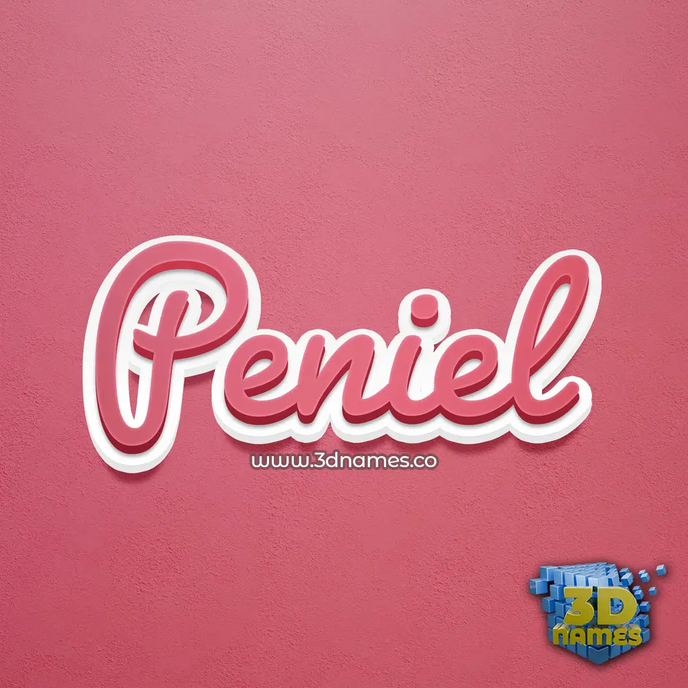 peniel in Red Scribble style - 3D name wallpaper