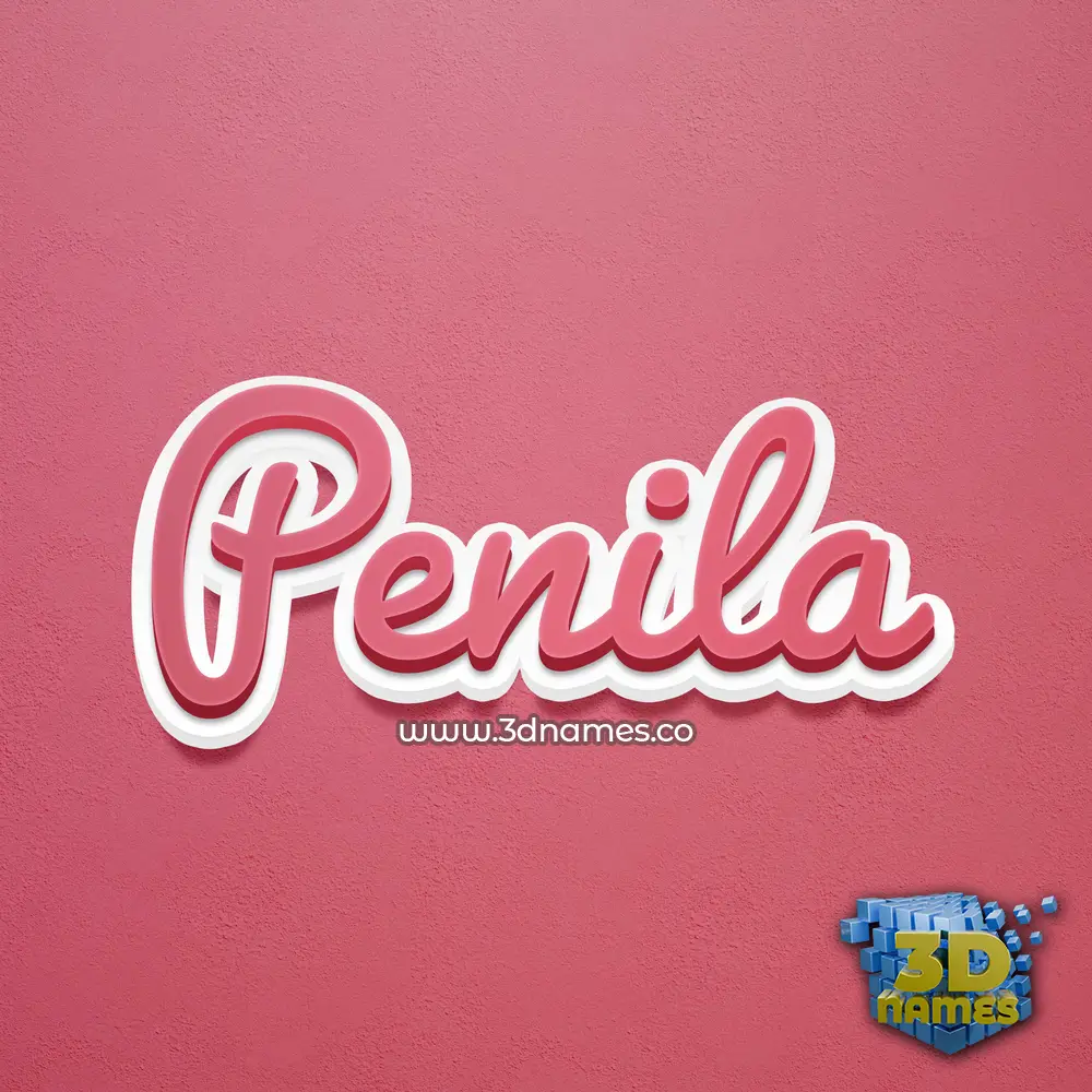 penila in Red Scribble style - 3D name wallpaper