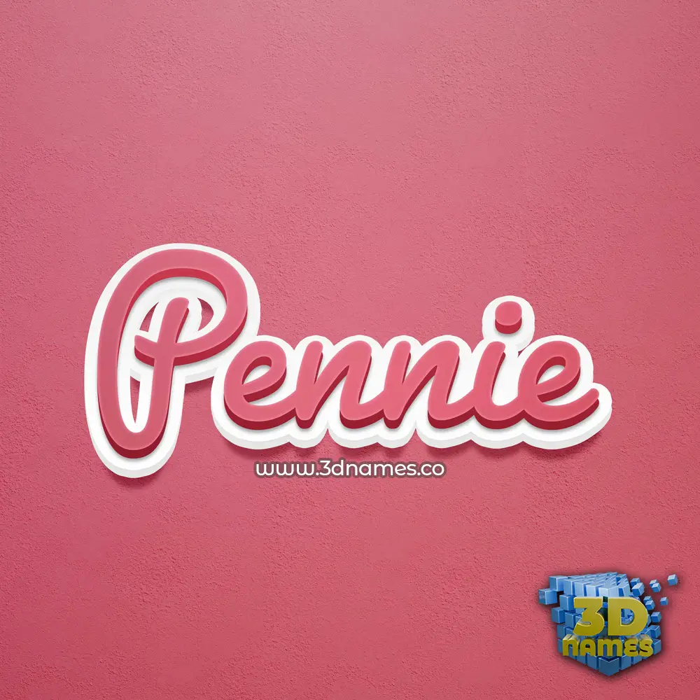 pennie in Red Scribble style - 3D name wallpaper
