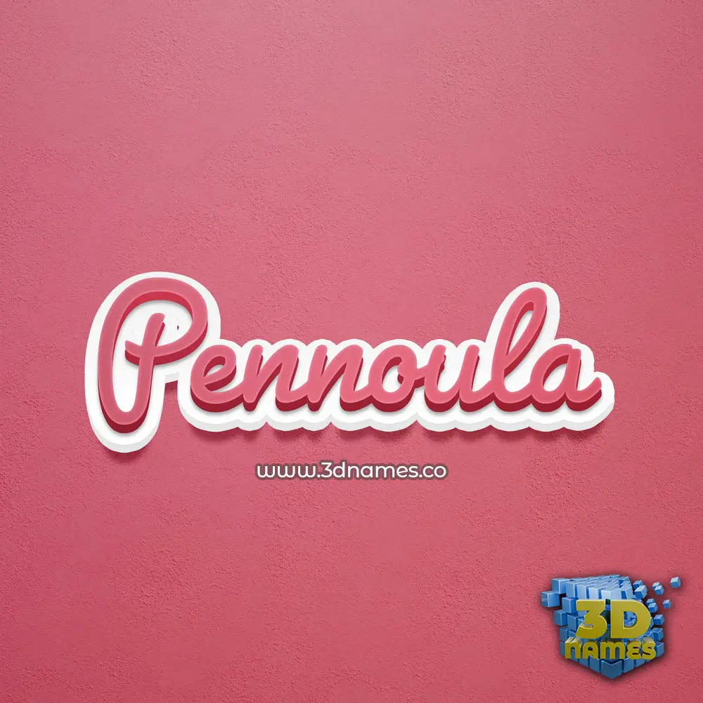 pennoula in Red Scribble style - 3D name wallpaper