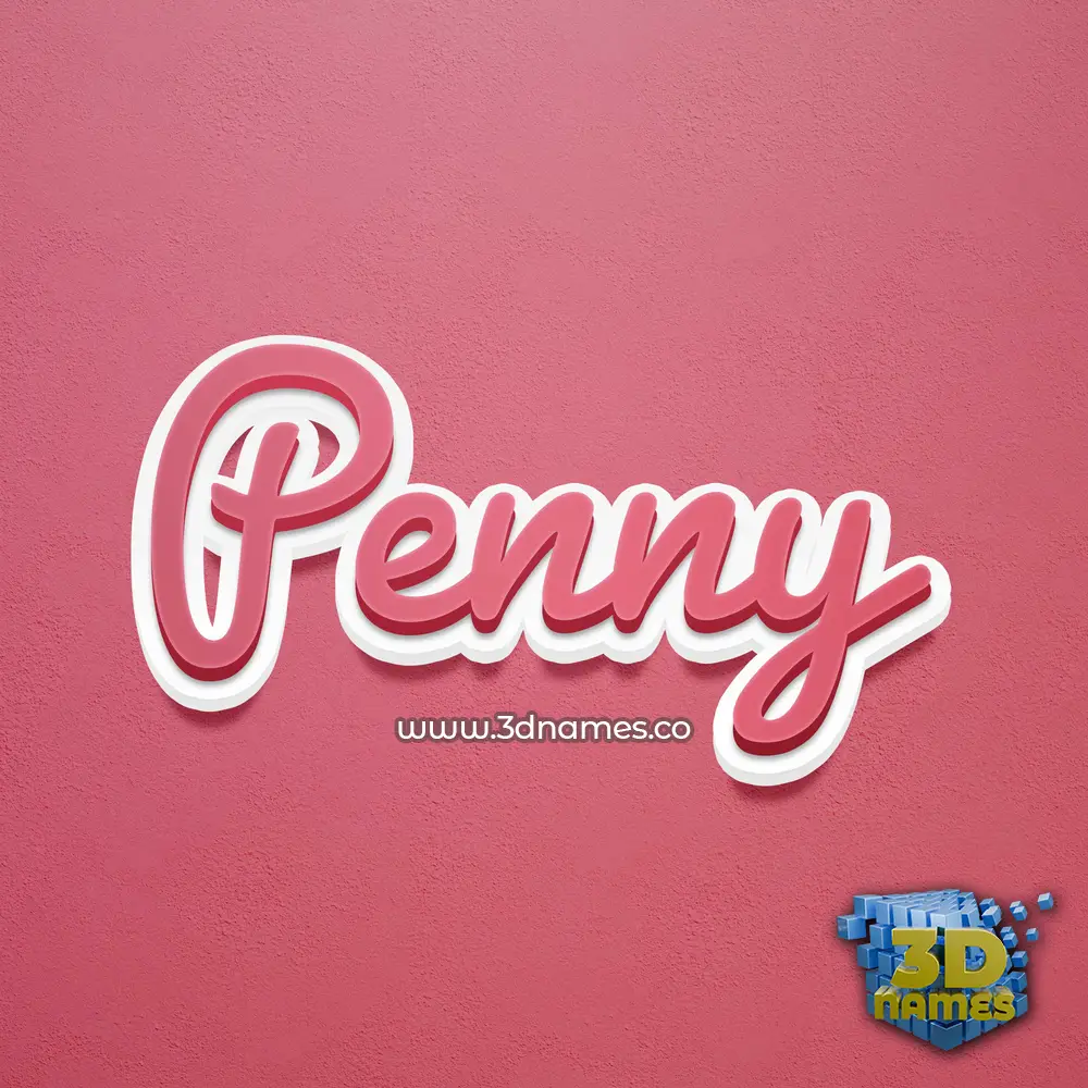 penny in Red Scribble style - 3D name wallpaper