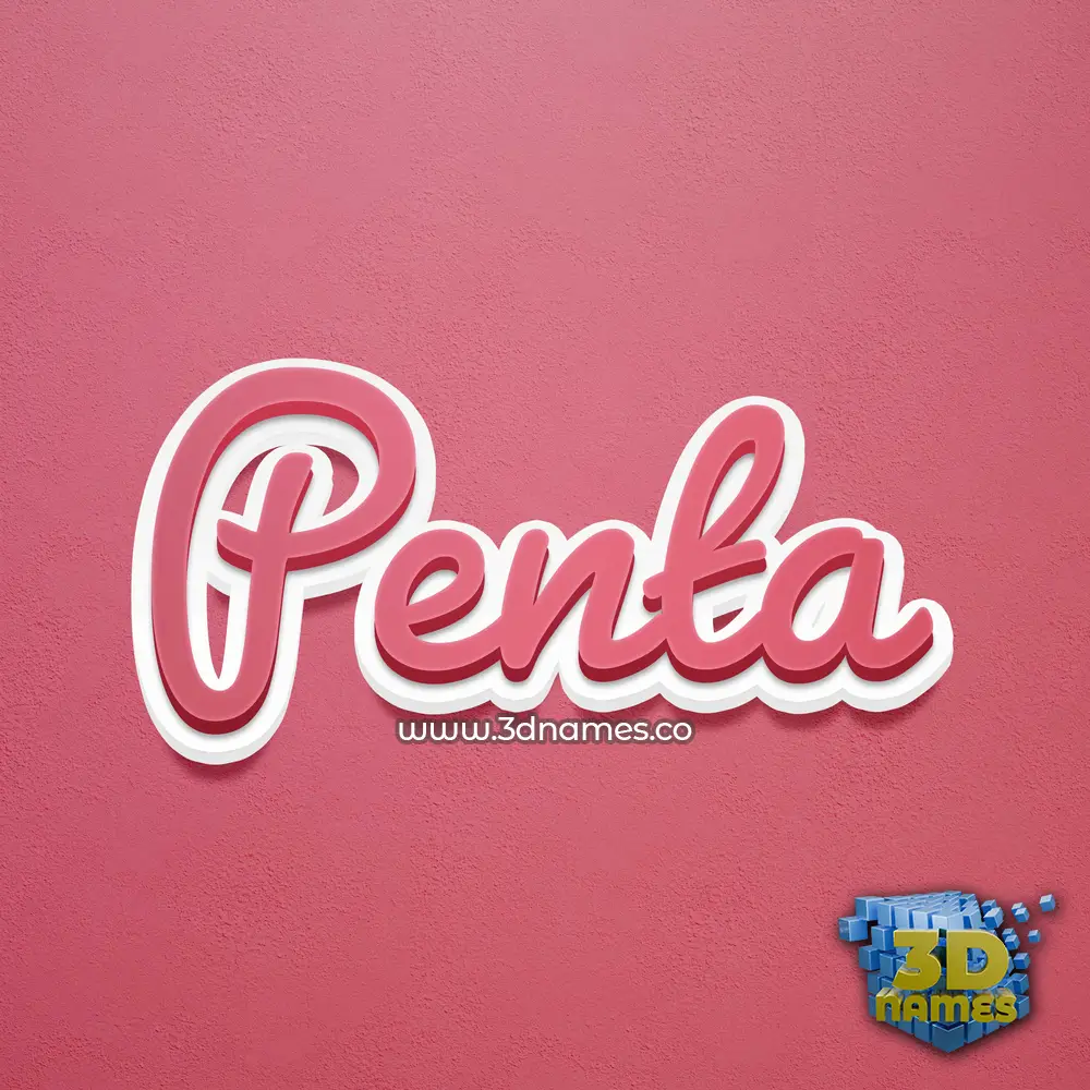 penta in Red Scribble style - 3D name wallpaper