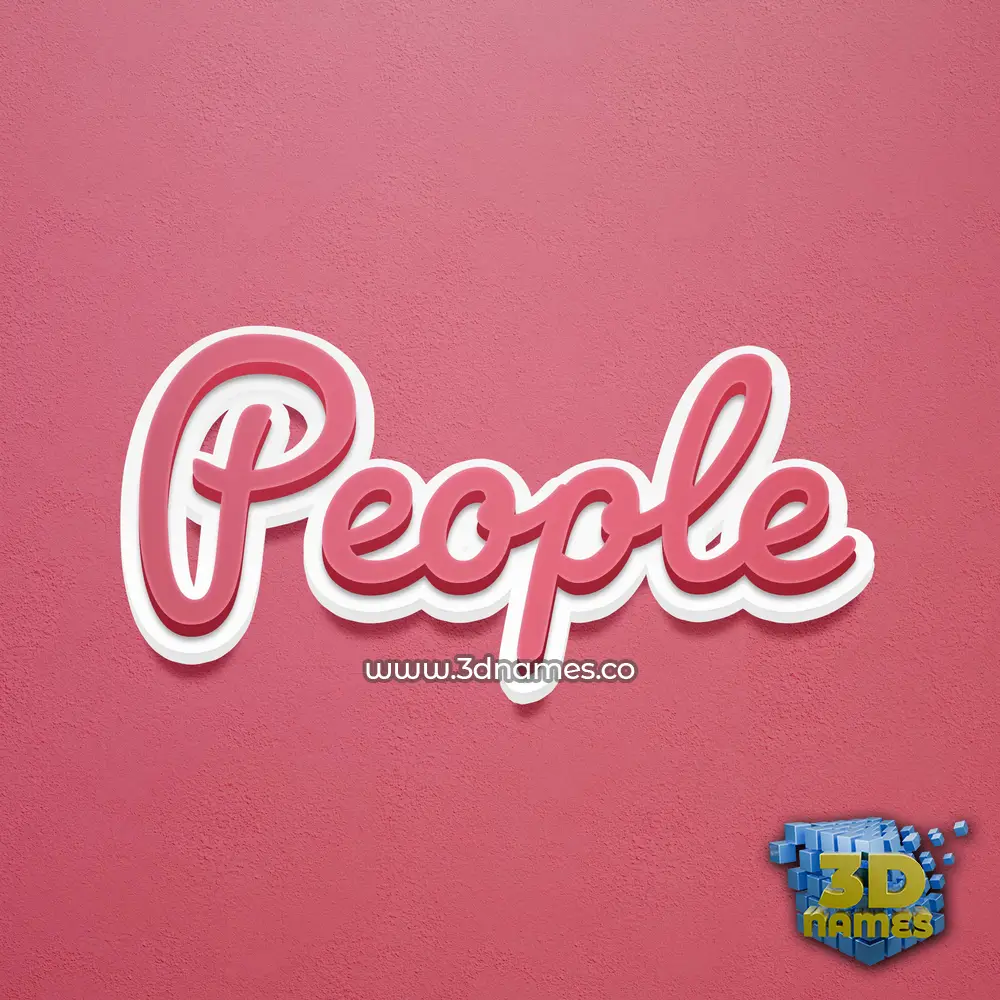people in Red Scribble style - 3D name wallpaper