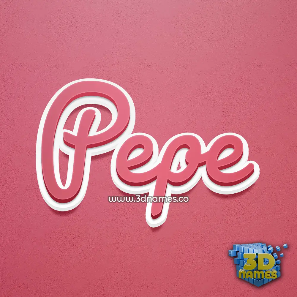 pepe in Red Scribble style - 3D name wallpaper
