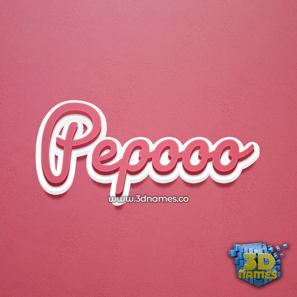 pepooo in Red Scribble style - 3D name wallpaper