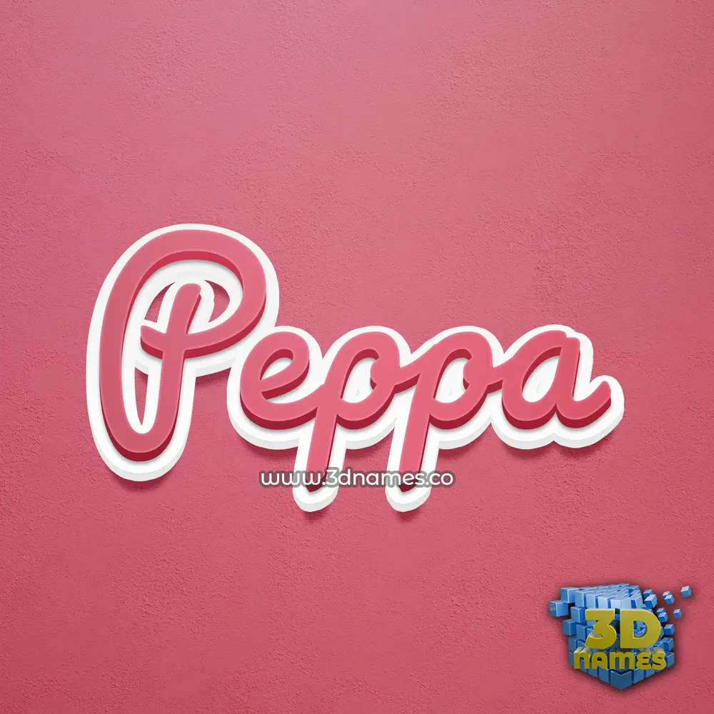 peppa in Red Scribble style - 3D name wallpaper