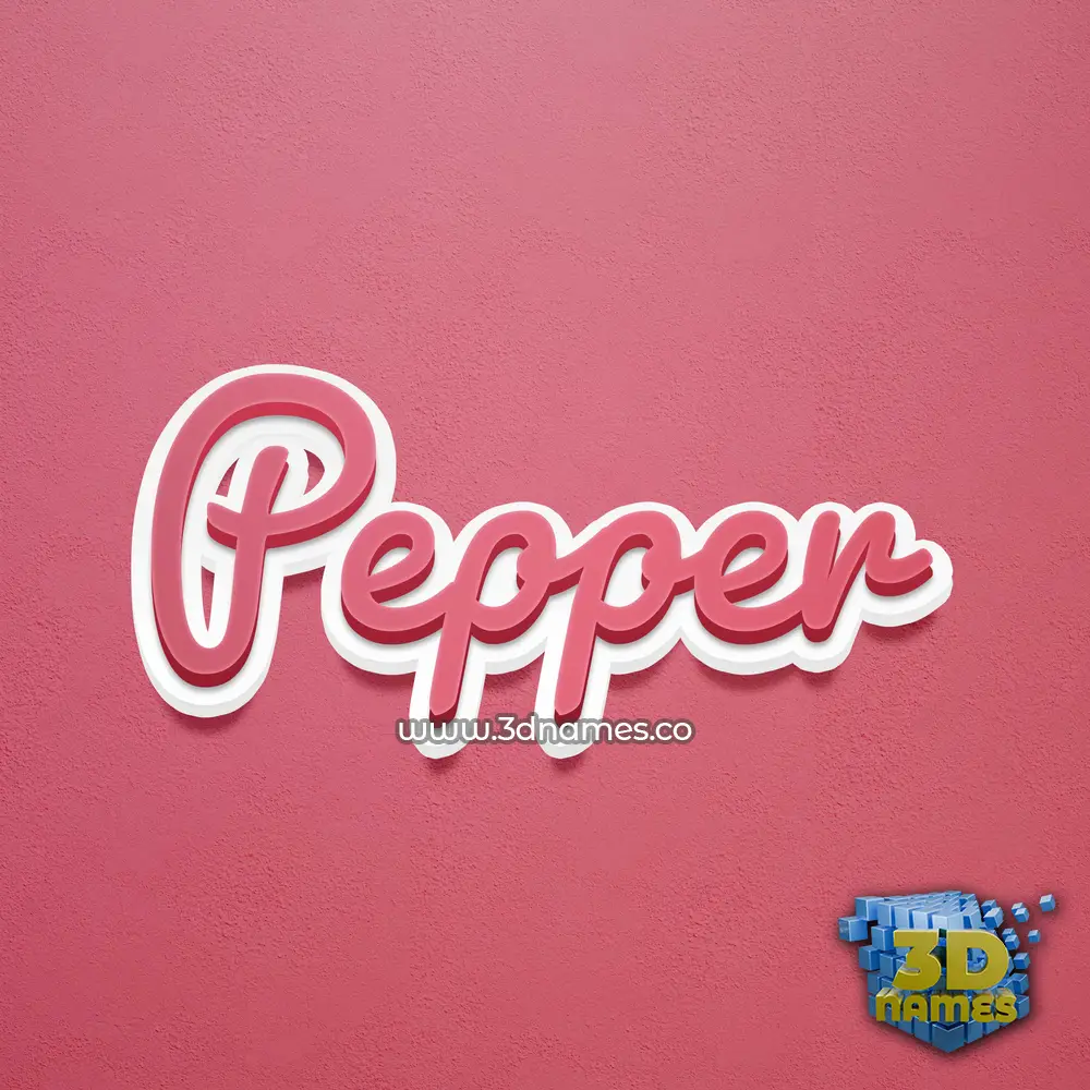 pepper in Red Scribble style - 3D name wallpaper