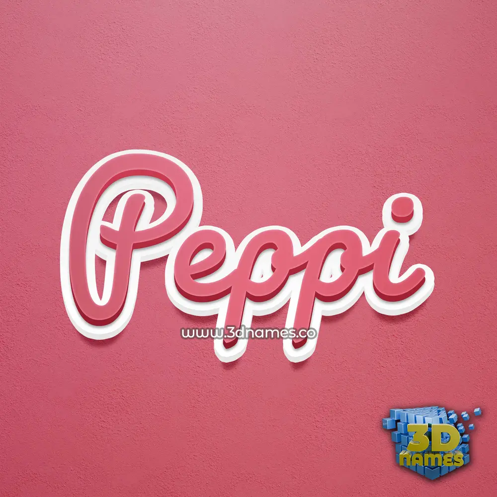 peppi in Red Scribble style - 3D name wallpaper