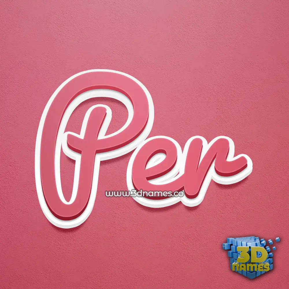 per in Red Scribble style - 3D name wallpaper