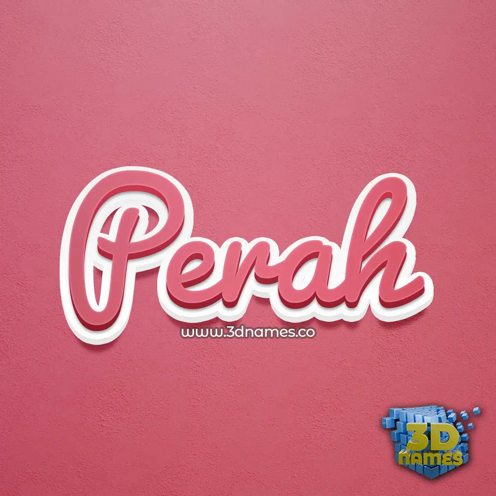 perah in Red Scribble style - 3D name wallpaper