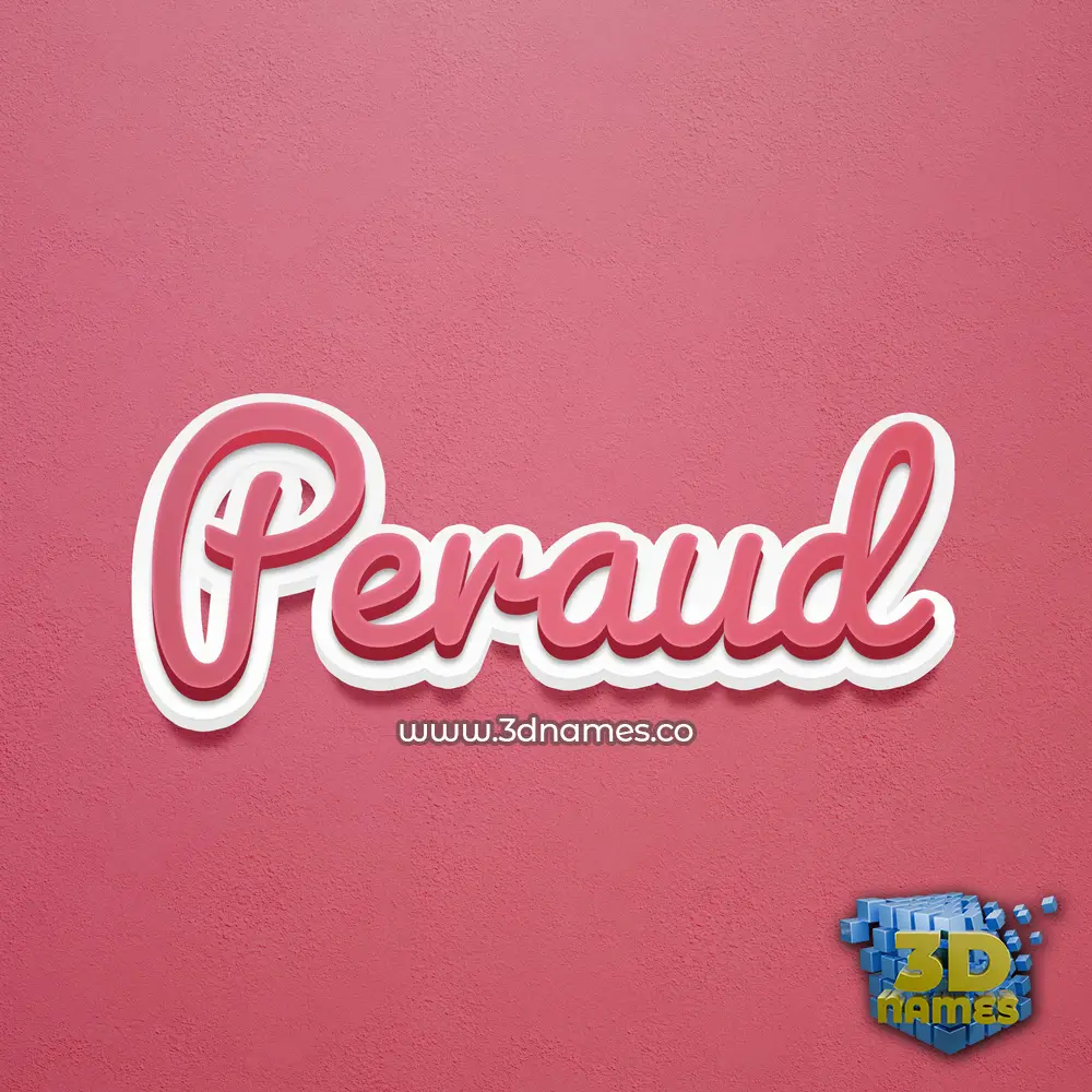 peraud in Red Scribble style - 3D name wallpaper