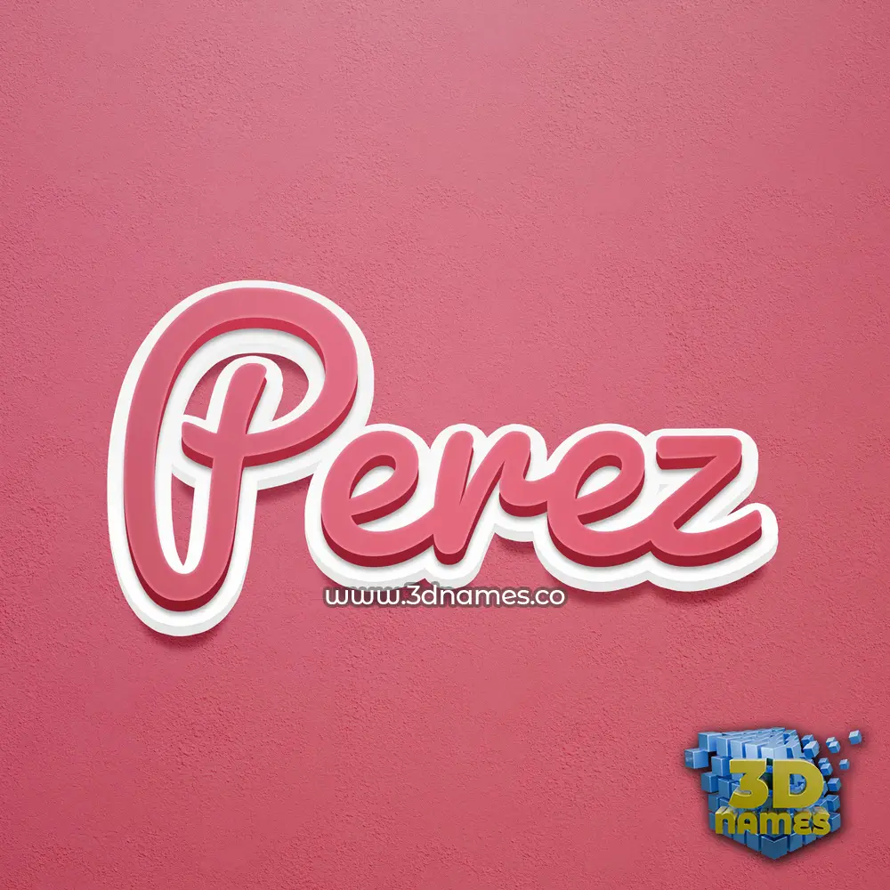 perez in Red Scribble style - 3D name wallpaper