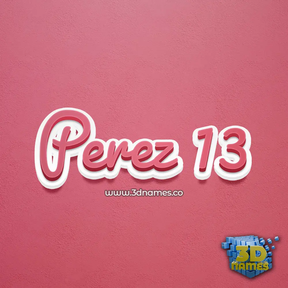 perez 13 in Red Scribble style - 3D name wallpaper