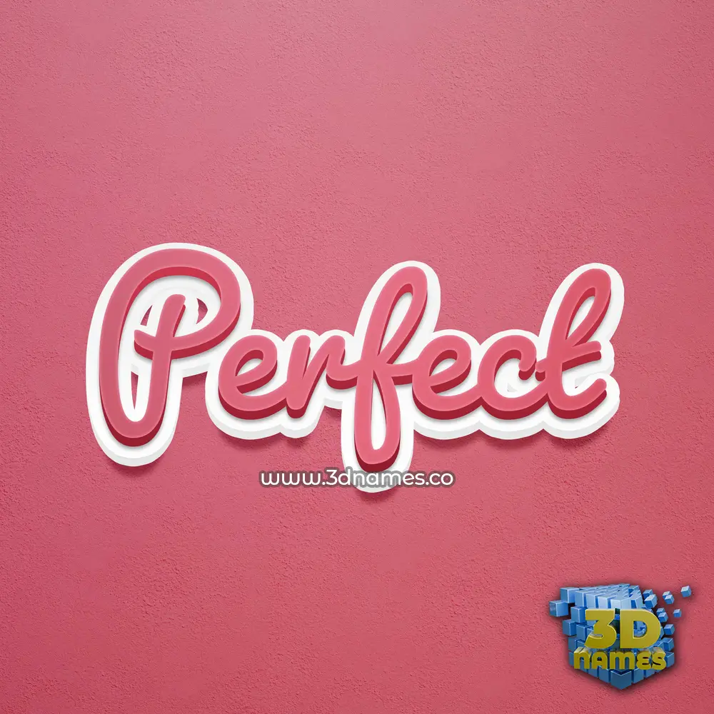 perfect in Red Scribble style - 3D name wallpaper