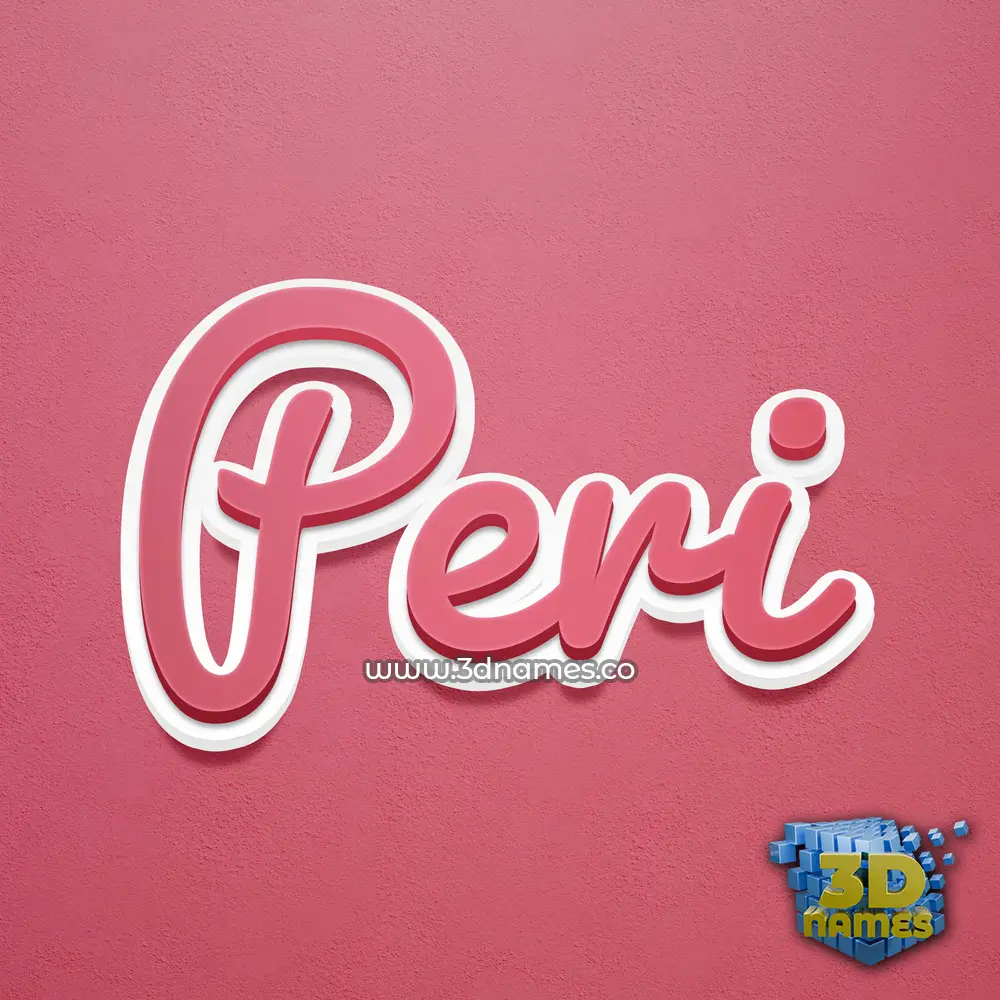 peri in Red Scribble style - 3D name wallpaper
