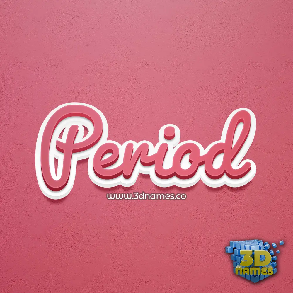 period in Red Scribble style - 3D name wallpaper