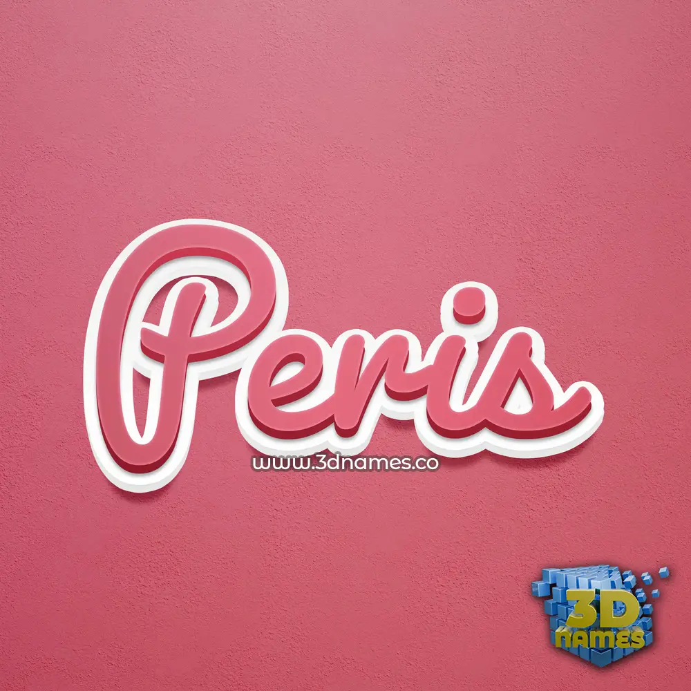 peris in Red Scribble style - 3D name wallpaper