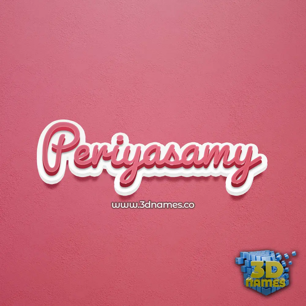 periyasamy in Red Scribble style - 3D name wallpaper