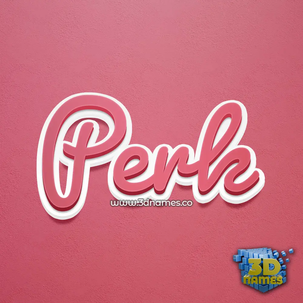 perk in Red Scribble style - 3D name wallpaper