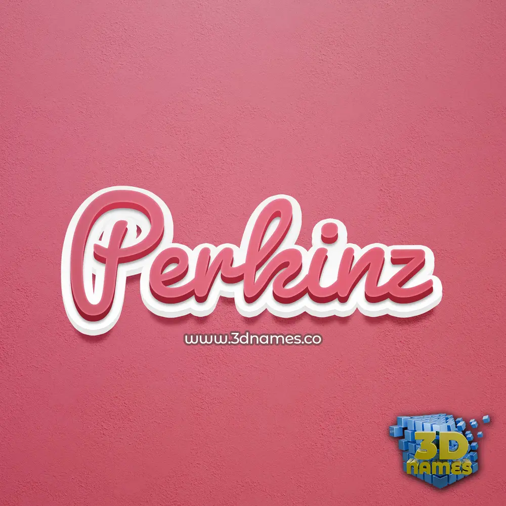 perkinz in Red Scribble style - 3D name wallpaper