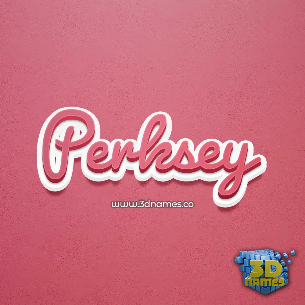 perksey in Red Scribble style - 3D name wallpaper