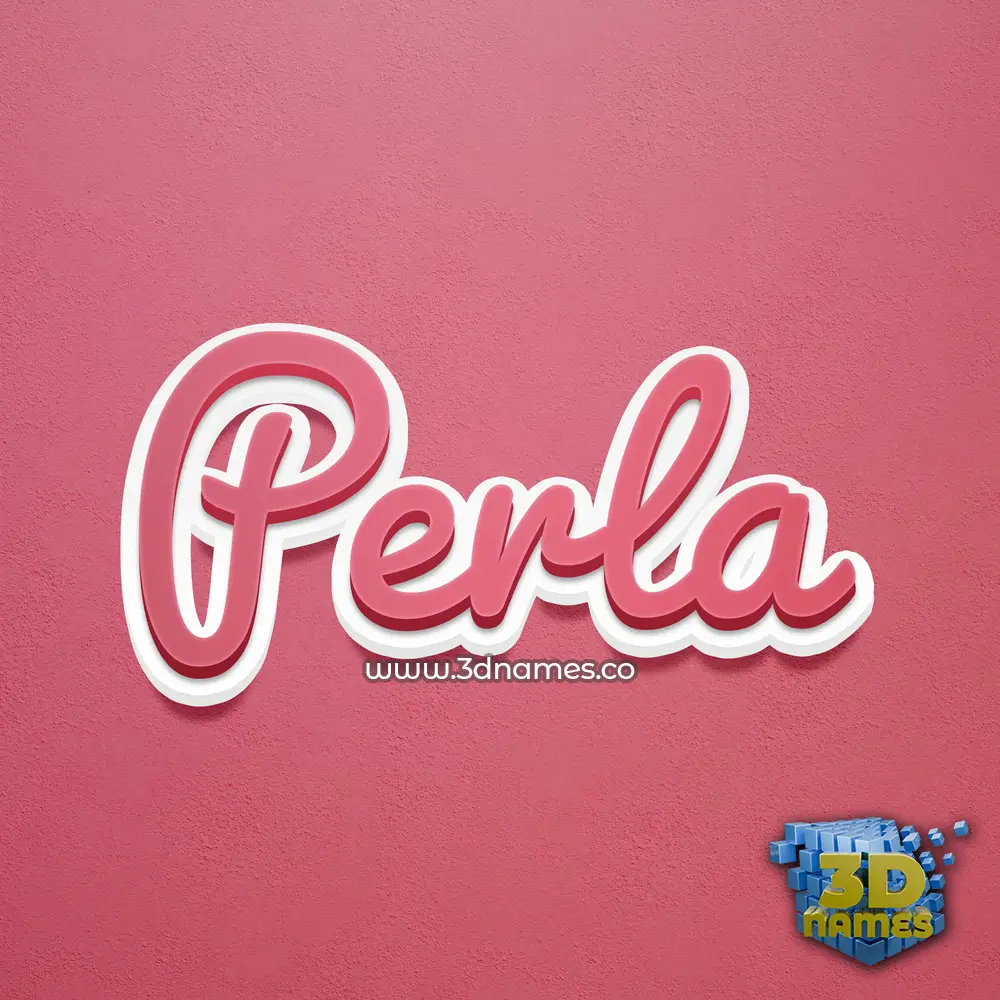 perla in Red Scribble style - 3D name wallpaper