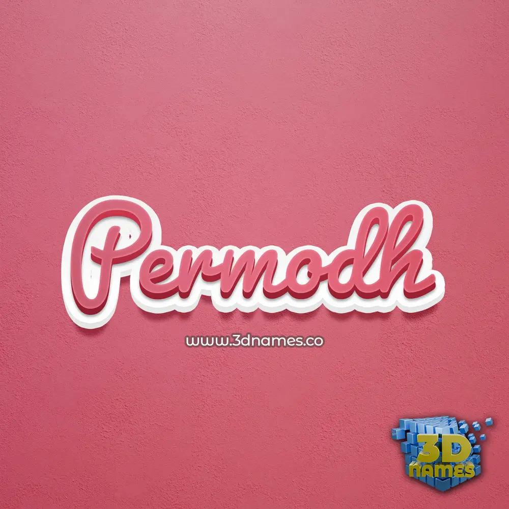 permodh in Red Scribble style - 3D name wallpaper