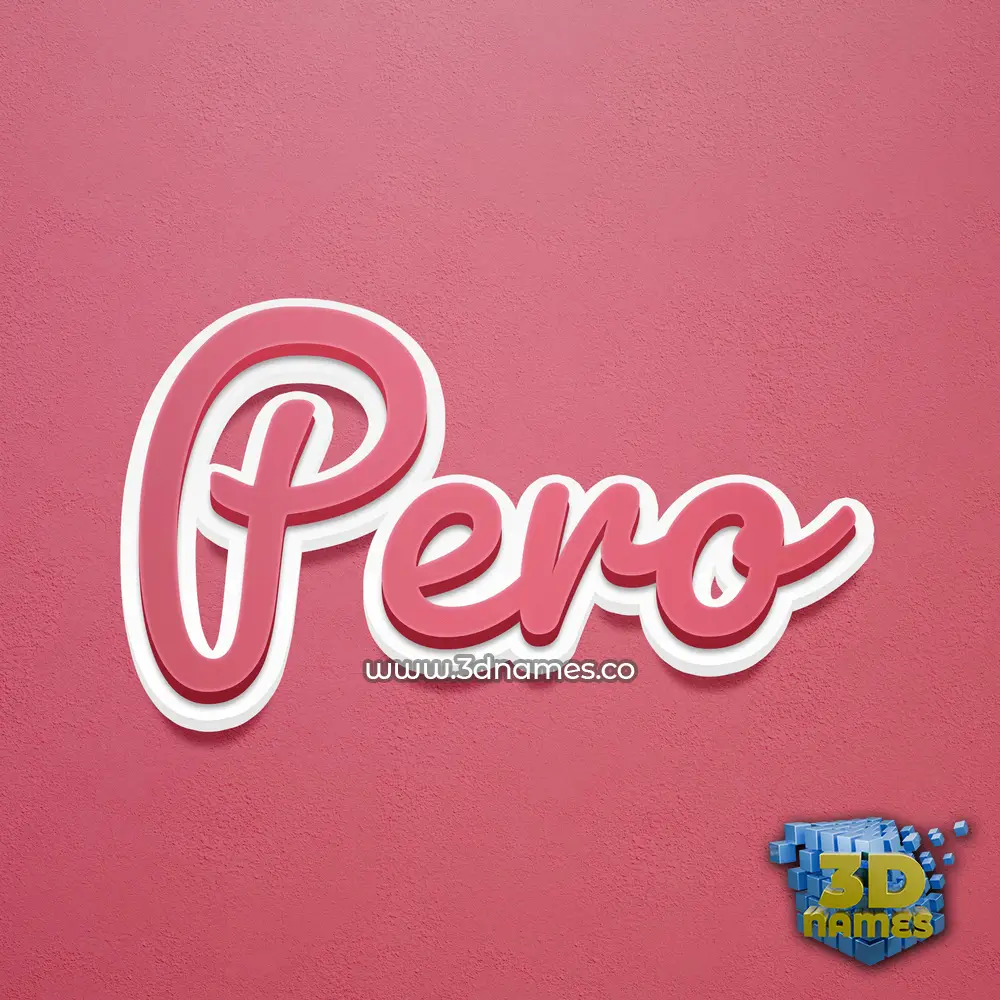 pero in Red Scribble style - 3D name wallpaper