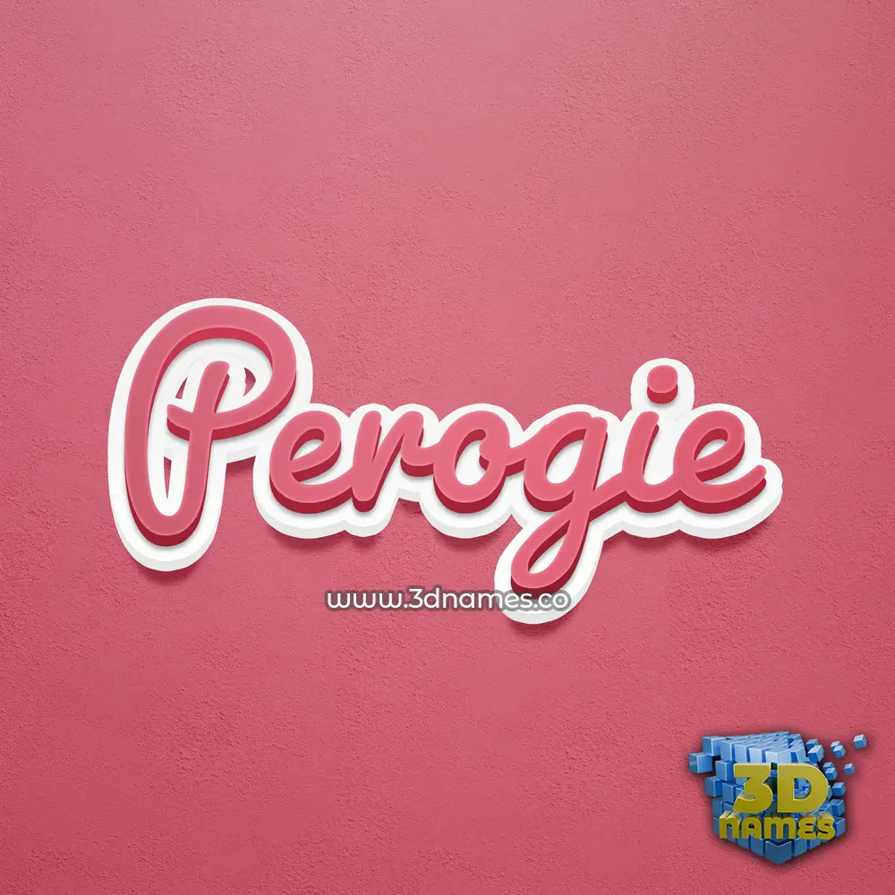 perogie in Red Scribble style - 3D name wallpaper