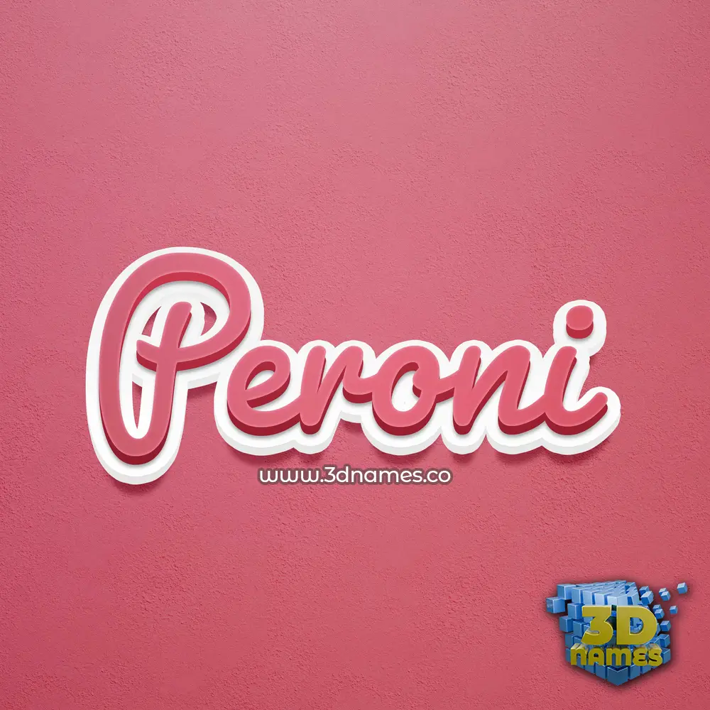 peroni in Red Scribble style - 3D name wallpaper
