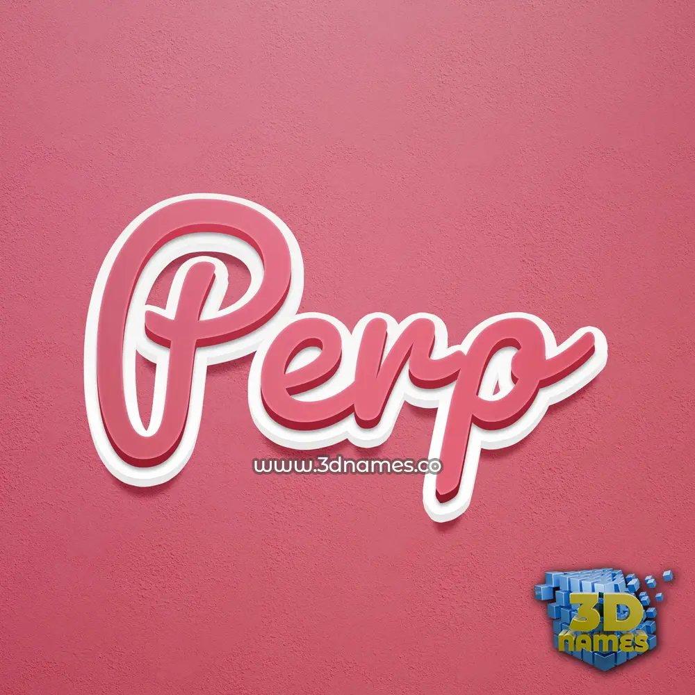 perp in Red Scribble style - 3D name wallpaper