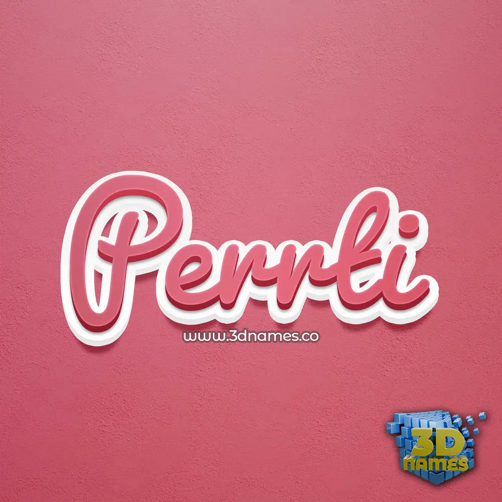 perrti in Red Scribble style - 3D name wallpaper