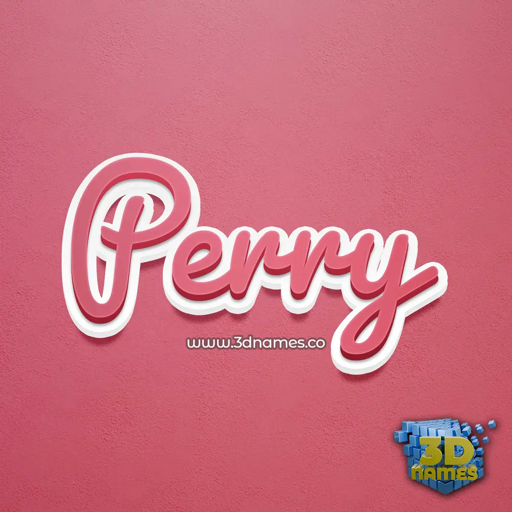 perry in Red Scribble style - 3D name wallpaper