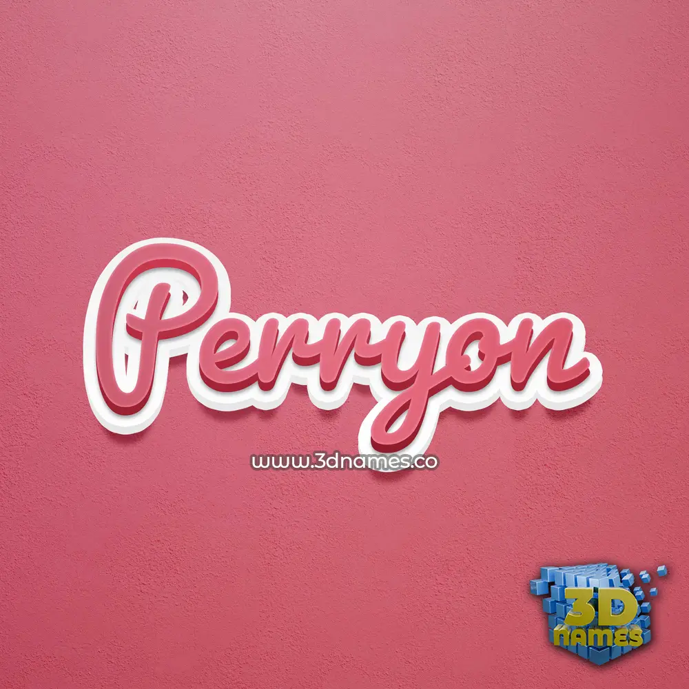 perryon in Red Scribble style - 3D name wallpaper