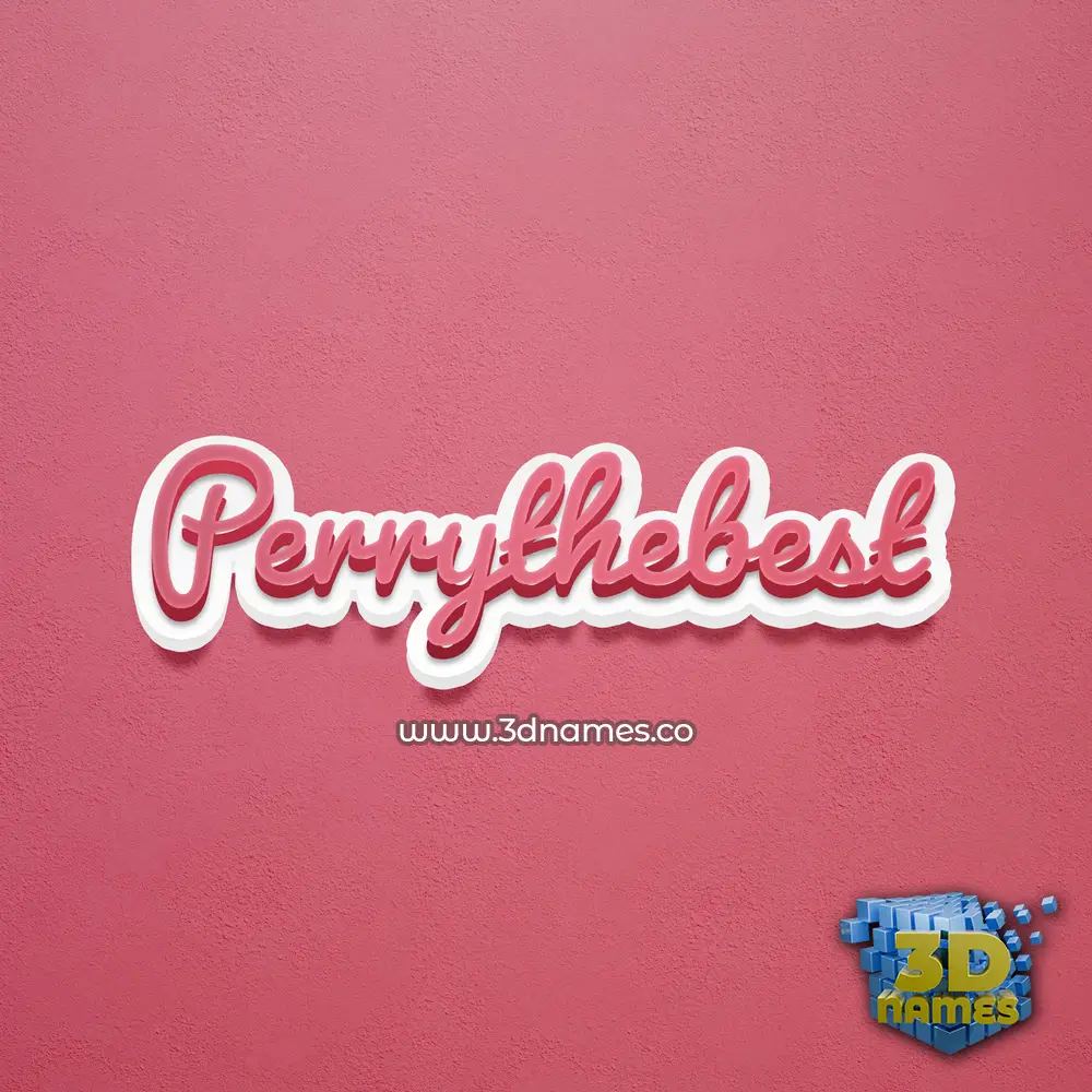 perrythebest in Red Scribble style - 3D name wallpaper